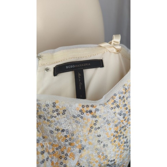 BCBG Maxazria Bryleigh All Over Sequin Dress High Low Convertible Corset XS 0 - Picture 10 of 12